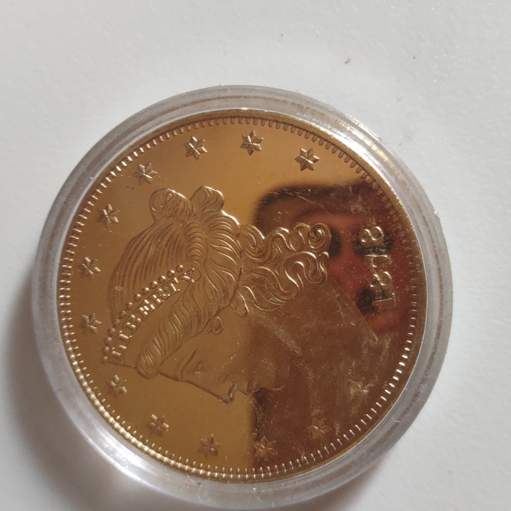 1873 Gold Plated  Twenty Dollar Coin